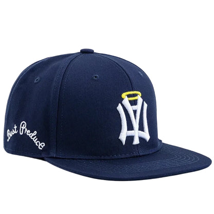 NA Letter Wing Embroidered Unisex Flat Brim Snapback Cap