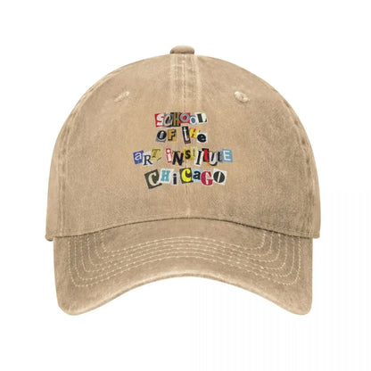 SAIC Chicago Art Institute Funky Collage Baseball Cap