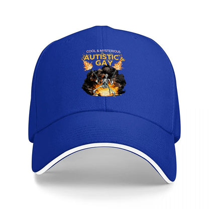 Cool Mysterious Black Flaming Skeleton Baseball Cap