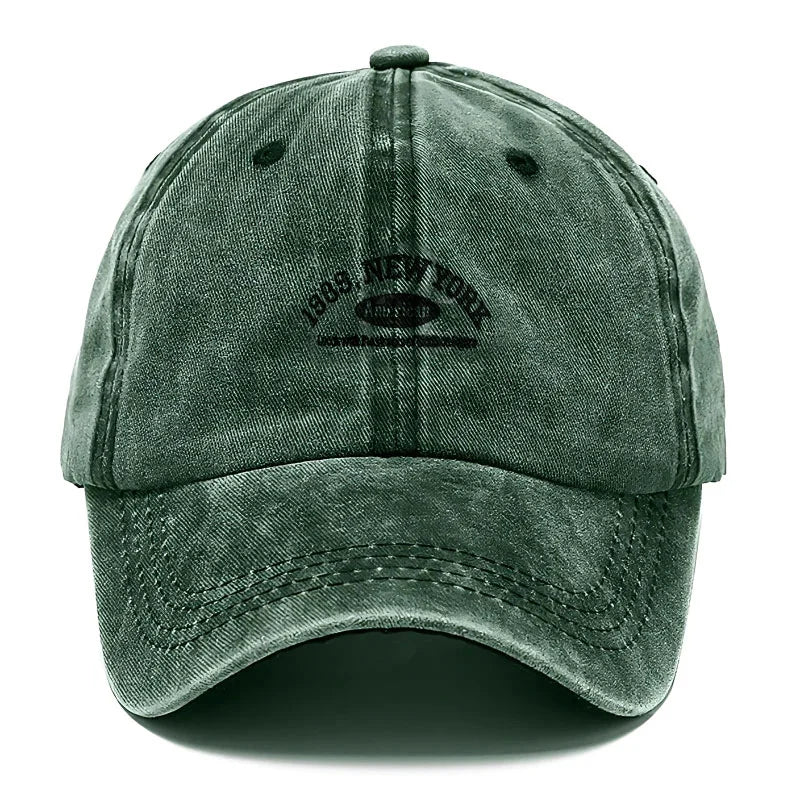 Vintage Letter Print Washed Baseball Cap