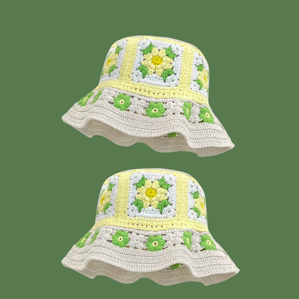 Colorful Floral Plush Bucket Hat