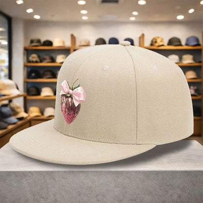 Chocolate Strawberry Bow Snapback Cap