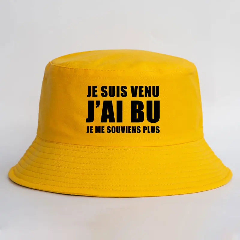 Je Suis Venu Print Bucket Hat