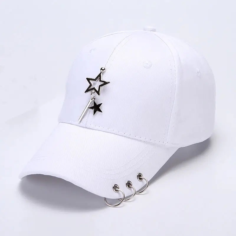 Fashion Cotton Baseball Cap Creative Piercing Ring Hip Hop Caps