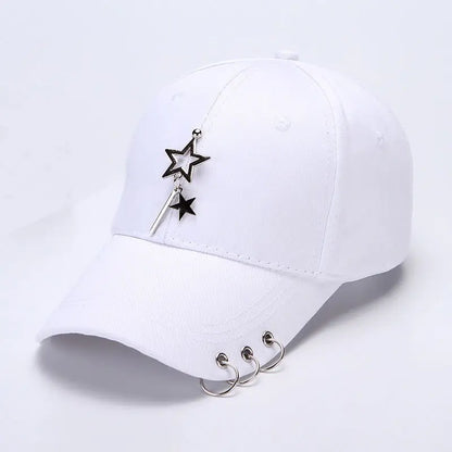 Fashion Cotton Baseball Cap Creative Piercing Ring Hip Hop Caps