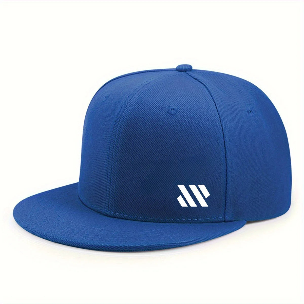 Baseball Hat With White Logo Unisex Adjustable Breathable Flat Brimmed Hat