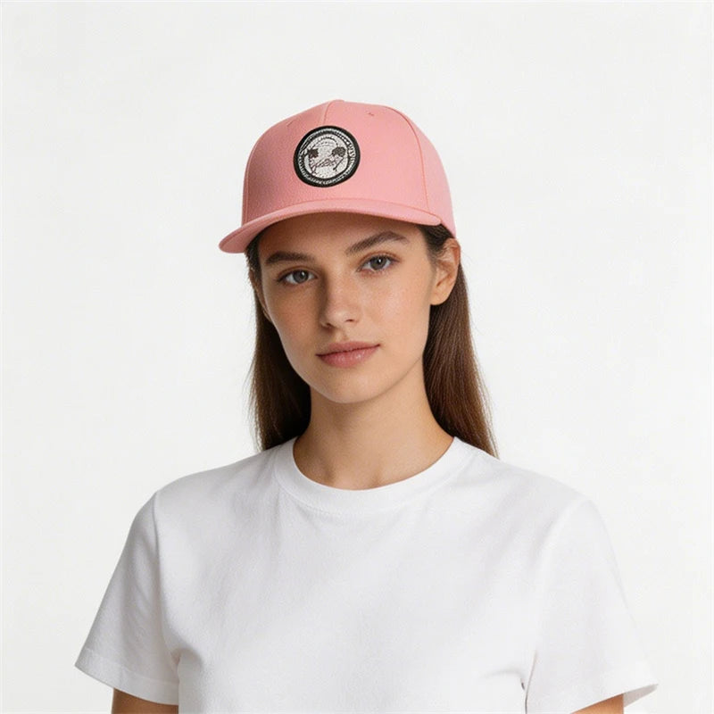 Cotton Embroidered Flat Brim Trucker Snapback Cap
