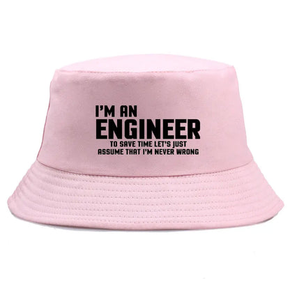 Funny Engineer Cotton Outdoor Bucket Hat Unisex