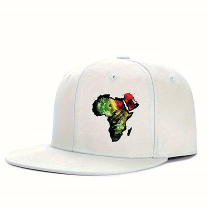 Africa Map Rasta Snapback Cap