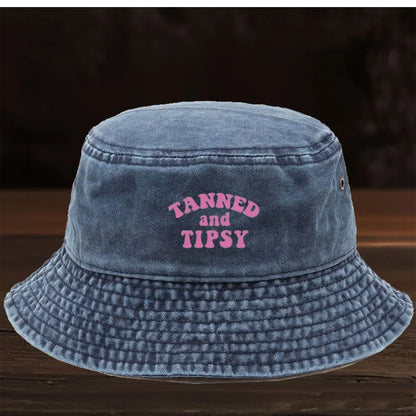 1pc Letter Design Print Washed Bucket Hat