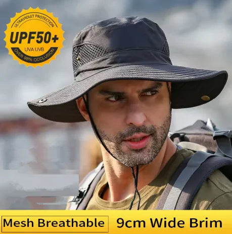 Anti-UV Mesh Wide Brim Outdoor Bucket Hat