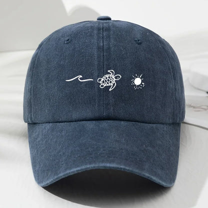 Turtle Pattern Printed Baseball Cap For Daily Casual Style