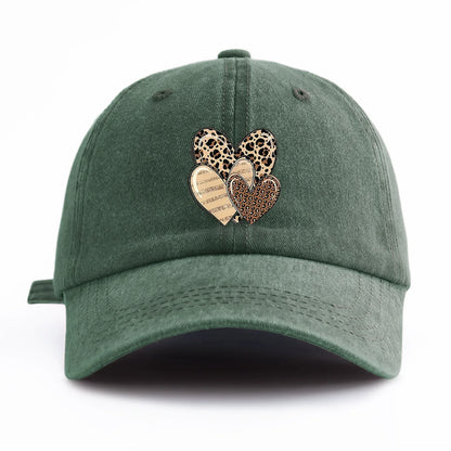 Leopard Heart Retro Dad Baseball Cap
