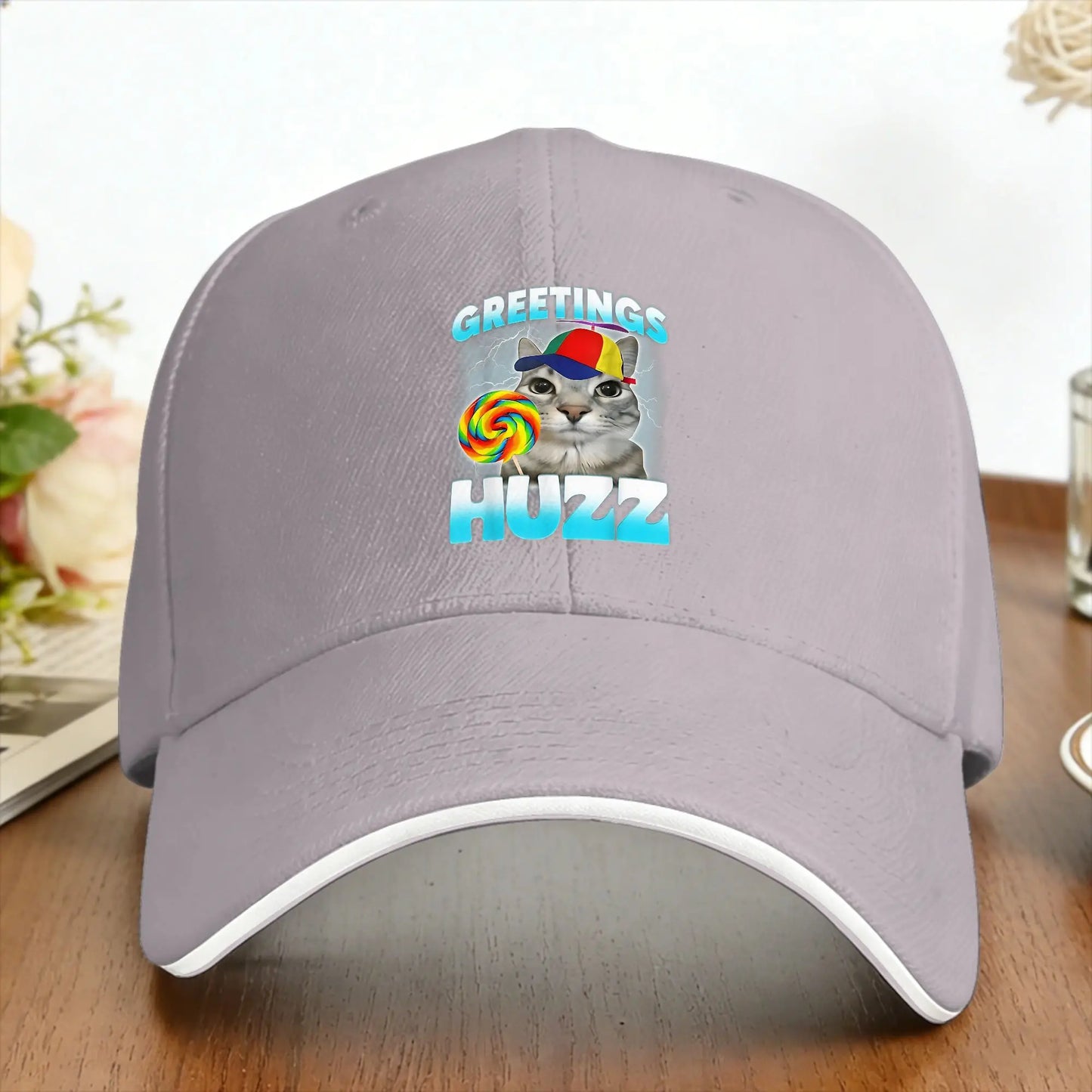 Greetings Huzz Cat Meme Outdoor Trucker Baseball Cap