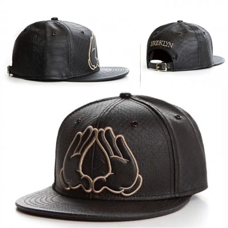 Leather Knight Hip-Hop Adjustable Snapback Cap