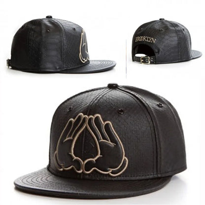 Leather Knight Hip-Hop Adjustable Snapback Cap