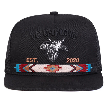 Bullhead Letter Embroidered Mesh Snapback Cap