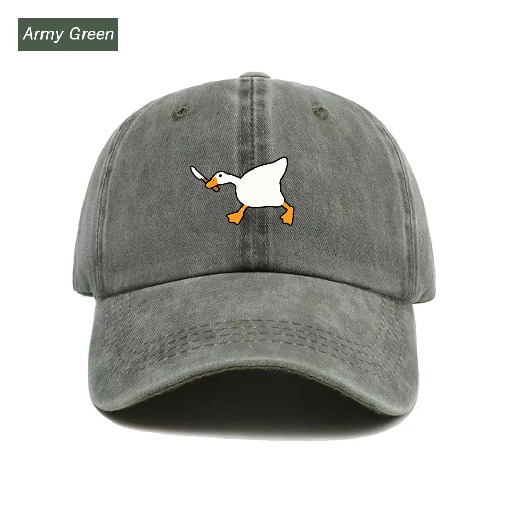 Goose Pattern Washed Vintage Trucker Baseball Cap