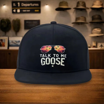 Talk To Me Goose Aviator Snapback Cap
