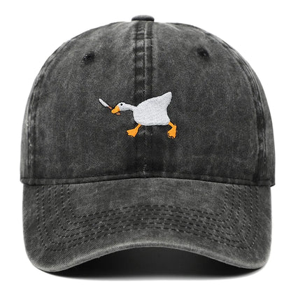 White Goose Embroidered Adjustable Snapback Baseball Cap