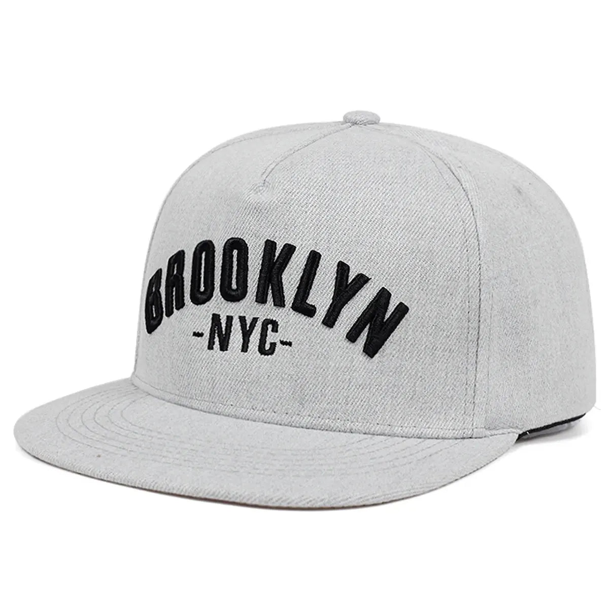 Brooklyn Embroidered Flat Brim Snapback Cap