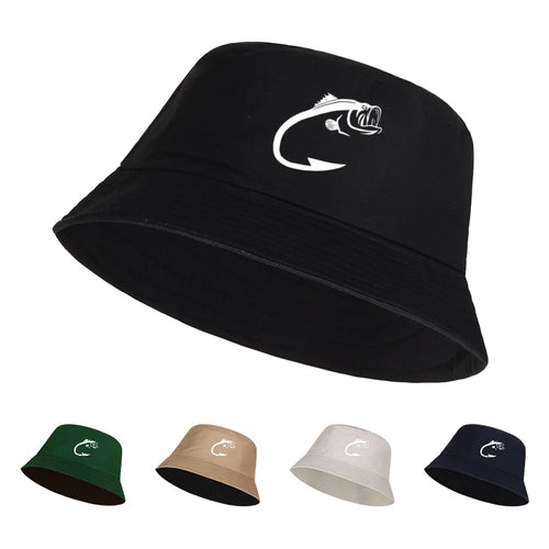 Fish Hook Bass Print Bucket Hat