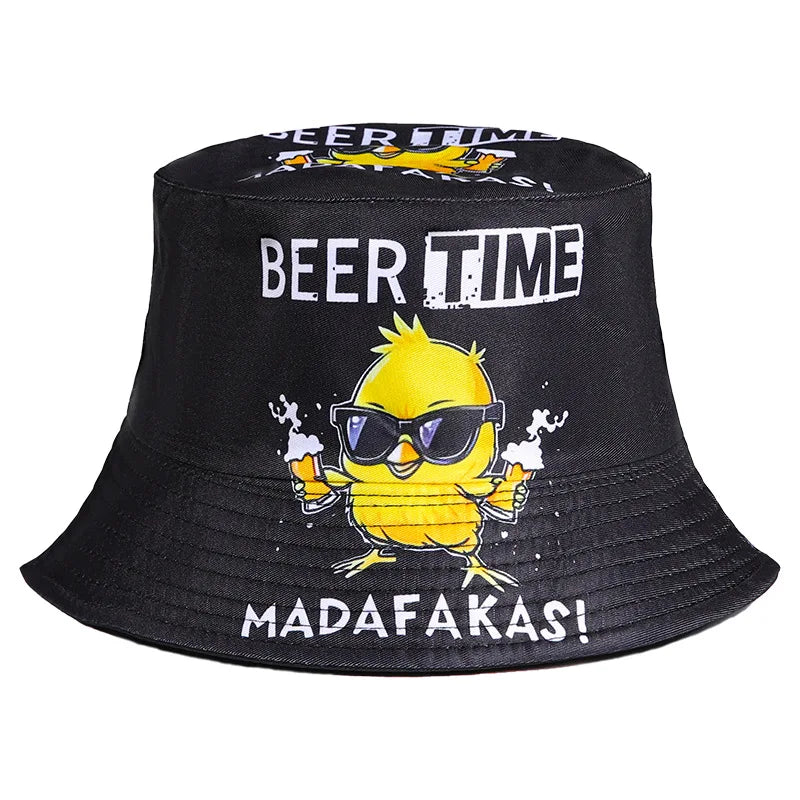 1pc Trendy Printed Double Sided Bucket Hat