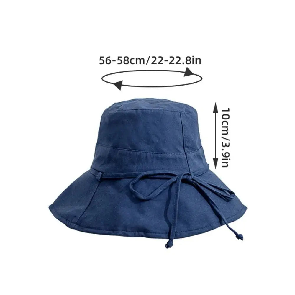 Adjustable Foldable Solid Color Sun Protection Bucket Hat