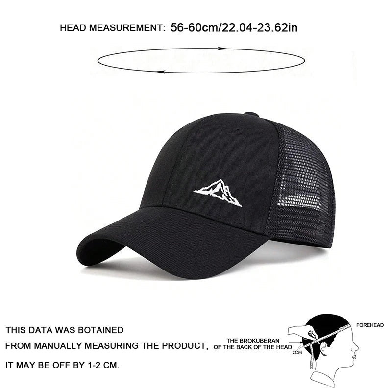 Unisex Mountain Range Embroidery Baseball Net Caps