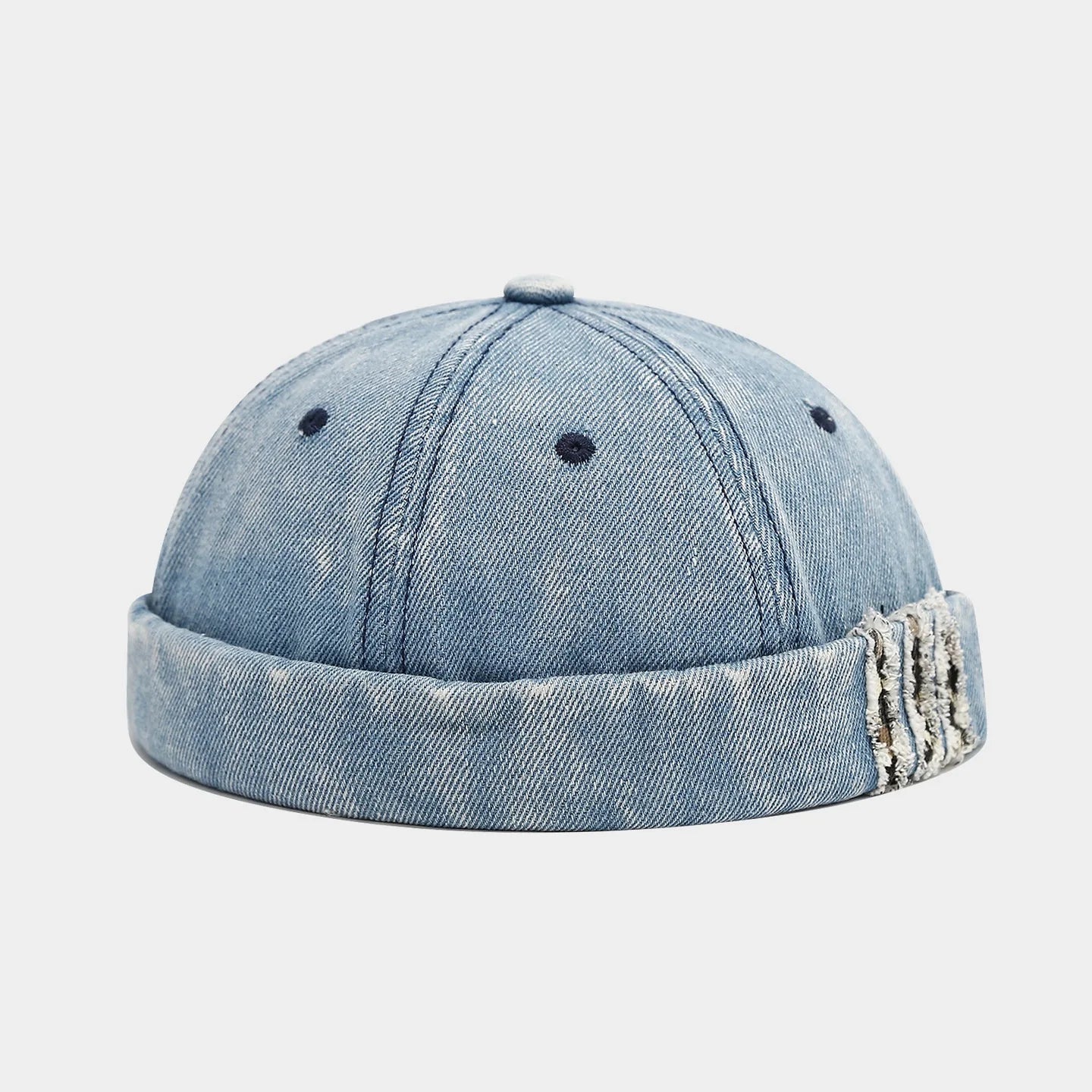 Retro Denim Docker Cap Splicing Style Brimless Caps