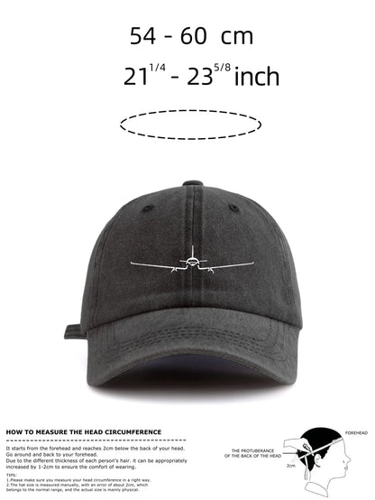 Airplane Print Washed Baseball Cap