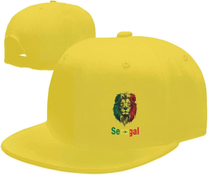 Senegal Lion Flag Print Cotton Baseball Cap Adjustable