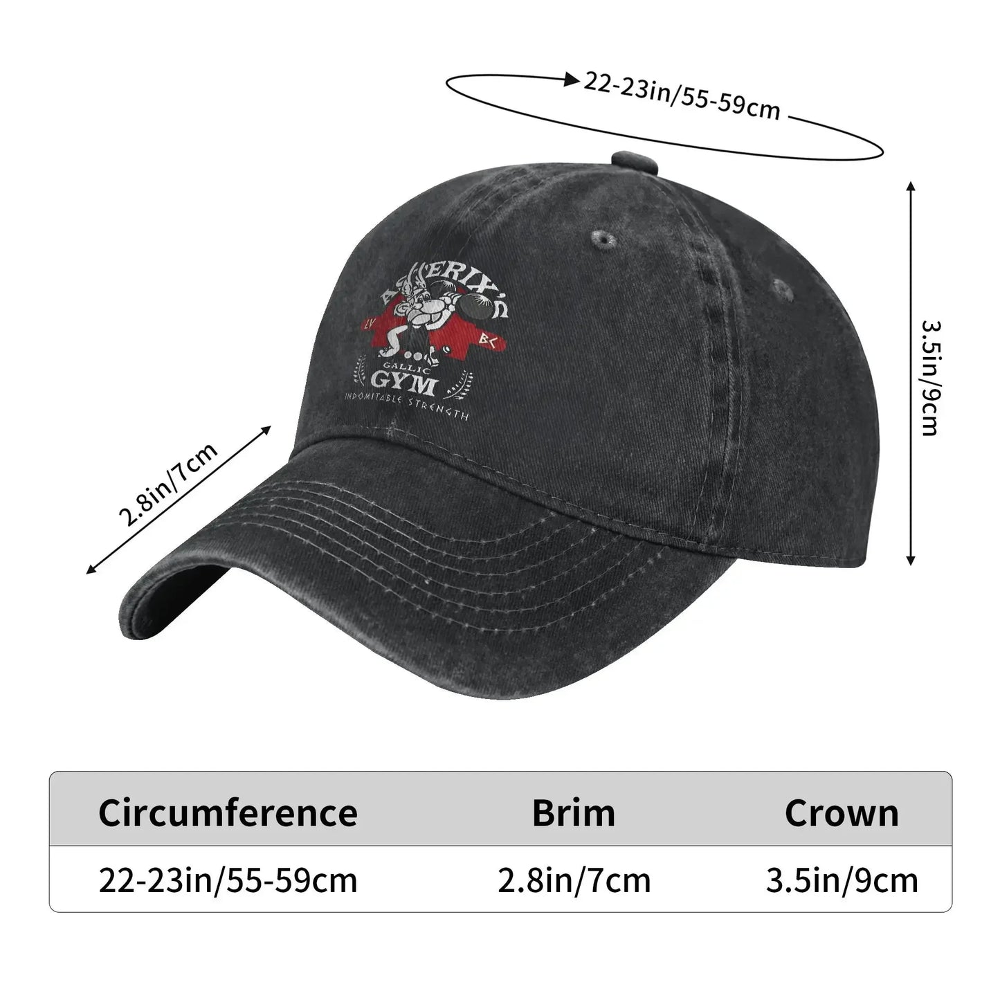 Asterix Gym Distressed Denim Baseball Cap