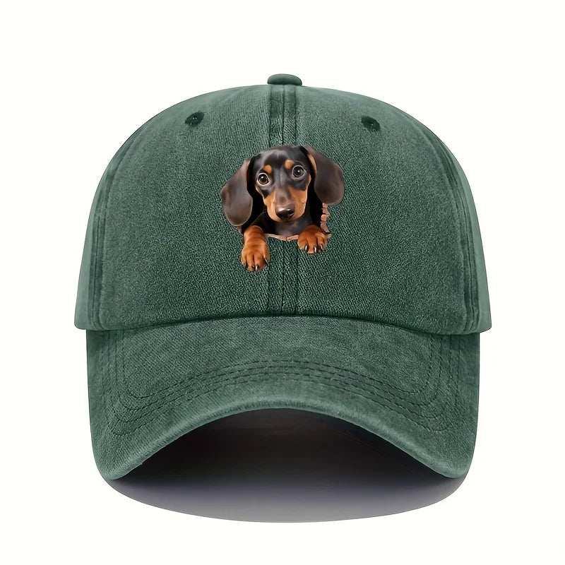 Vintage Dog Print Fashion Baseball Cap