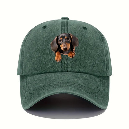 Vintage Dog Print Fashion Baseball Cap