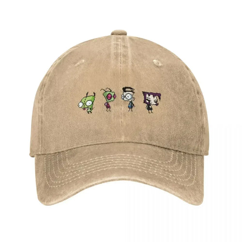 8-Bit Invader Zim Retro Washed Denim Baseball Cap