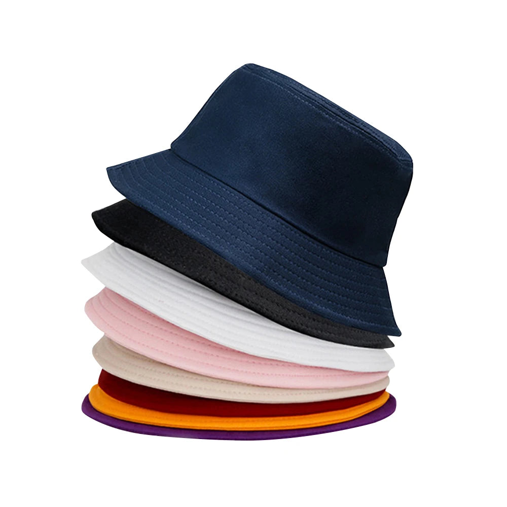 Solid Color Cotton Summer Bucket Hat