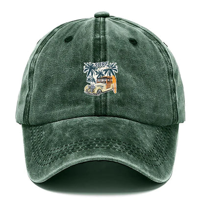 Vintage Travel Sign Washed Baseball Cap