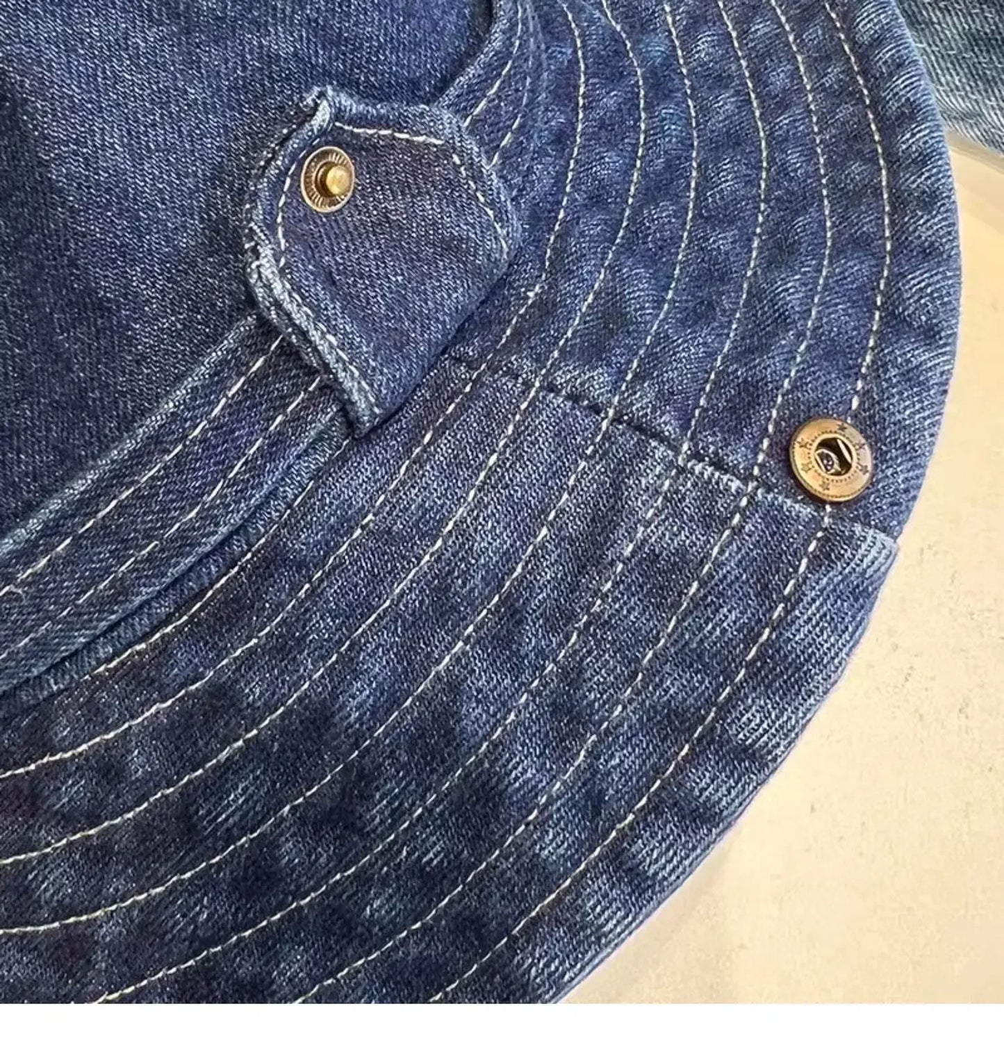 Vintage Washed Denim Bucket Hat Unisex Summer Sun Hat For Women Men