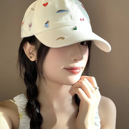 Cute Hats Japanese Sweet Style Retro Embroidered Baseball Cap