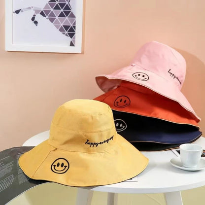 Cotton Wide Brim Korean Style Summer Bucket Hat