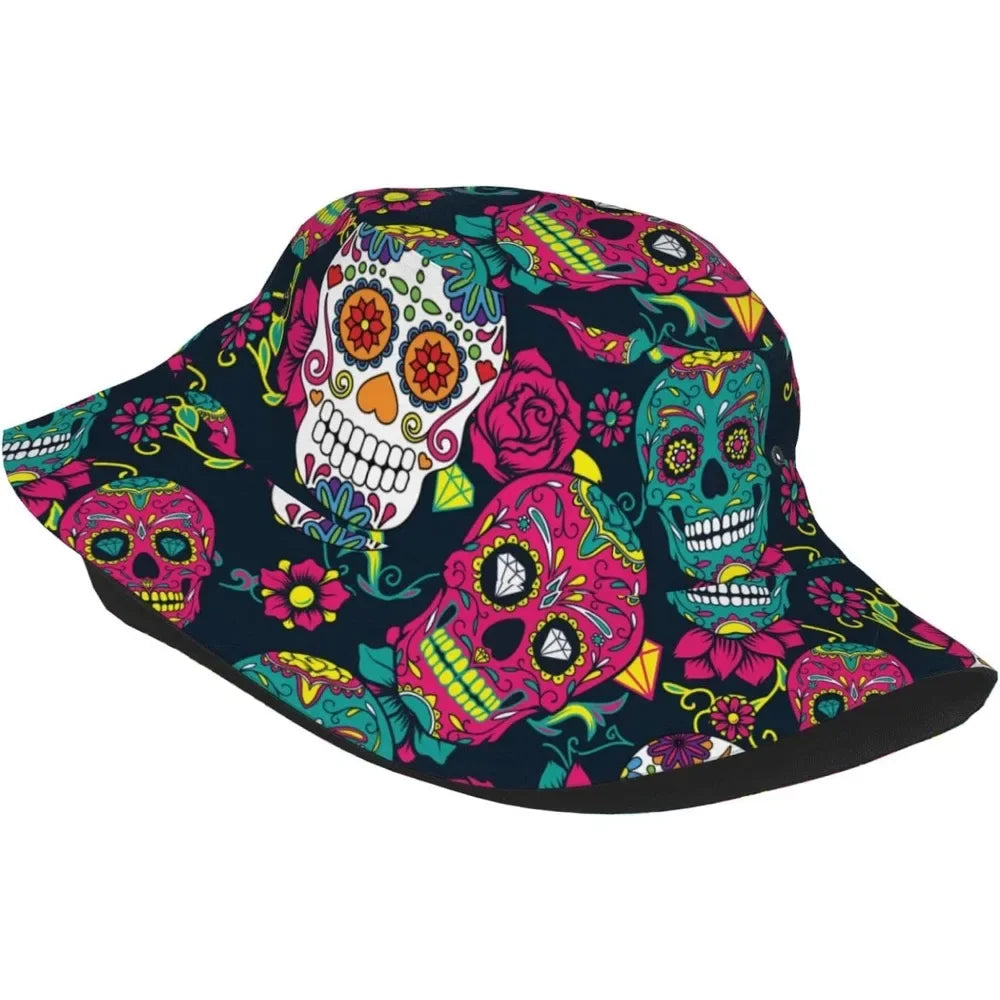 Mexican Skull Fisherman Cap Hip Hop Bucket Hat