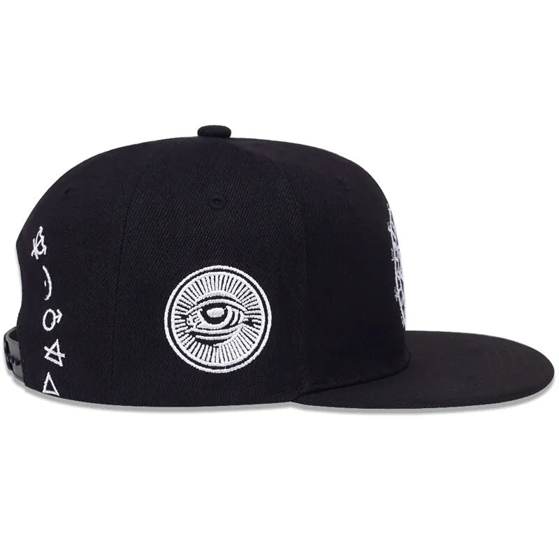 Eyes Letter Embroidered Hip-Hop Adjustable Snapback Cap