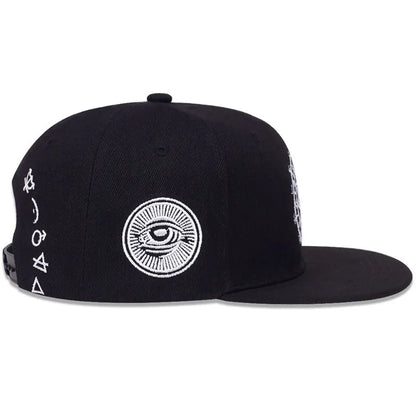 Eyes Letter Embroidered Hip-Hop Adjustable Snapback Cap