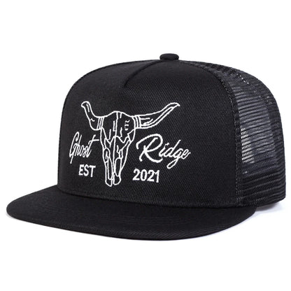 Ox Head Embroidered Mesh Trucker Snapback Cap