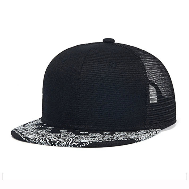 Leather Letter Embroidered Hip-Hop Snapback Cap