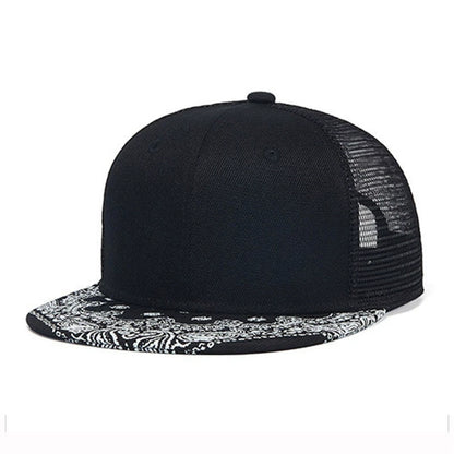 Leather Letter Embroidered Hip-Hop Snapback Cap