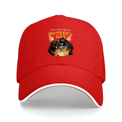 Cool Mysterious Black Flaming Skeleton Baseball Cap
