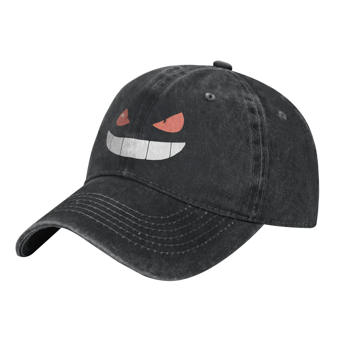 Retro Gengar Cool Graphic Distressed Denim Baseball Cap
