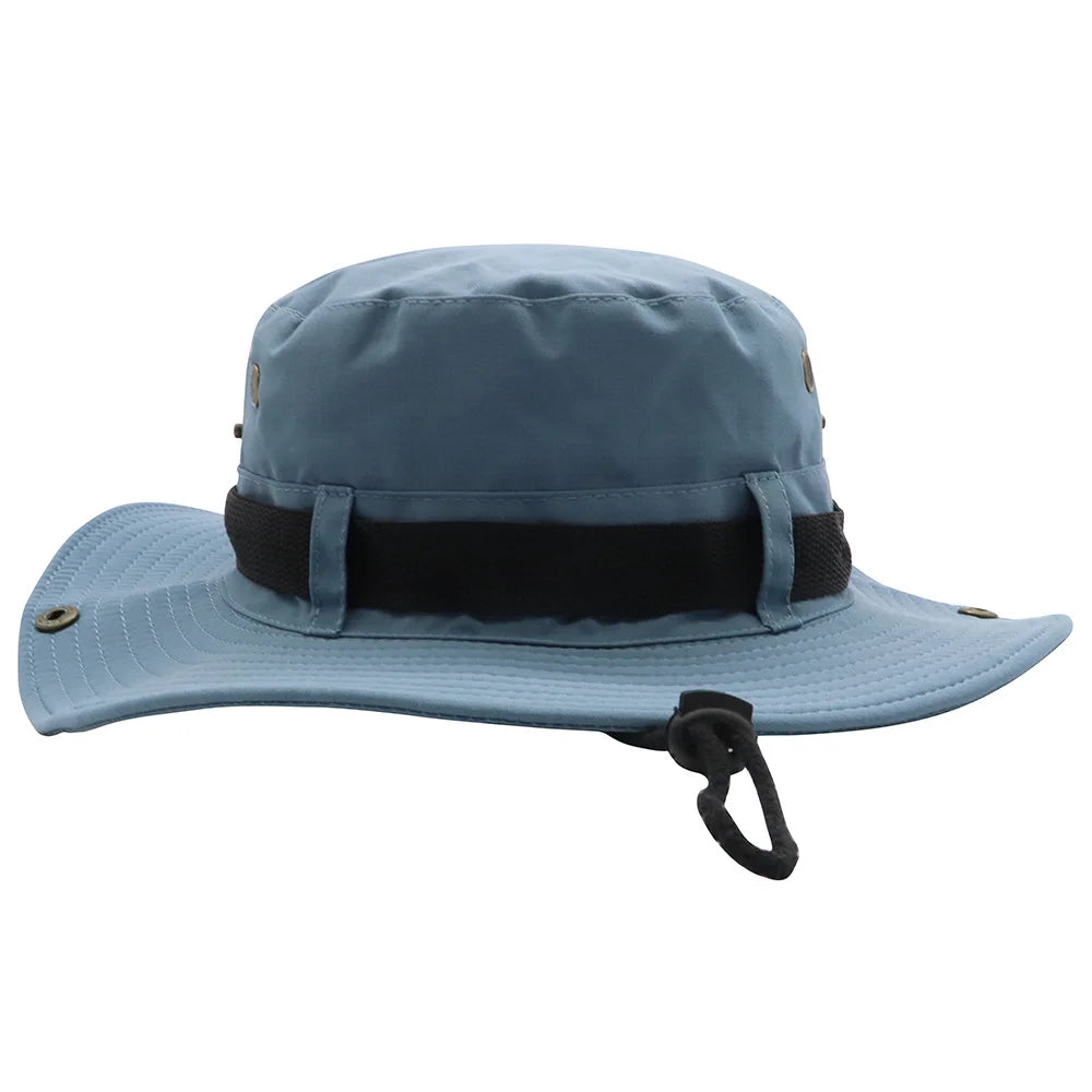 Adjustable Drawstring Large Brim Outdoor Bucket Hat